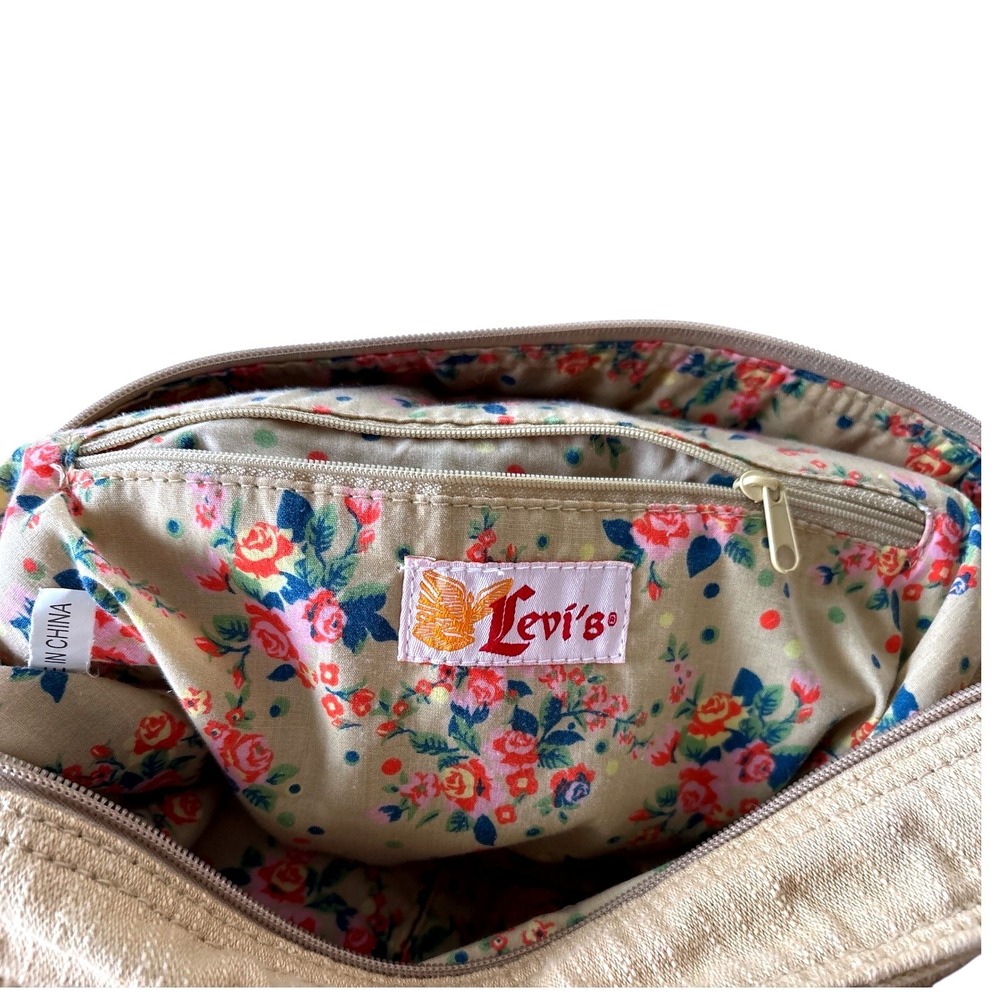 Levi's Tan Denim Shoulder Bag, Purse, Tote, Festival, Boho, Cottagecore, Hippie - Picture 11 of 13